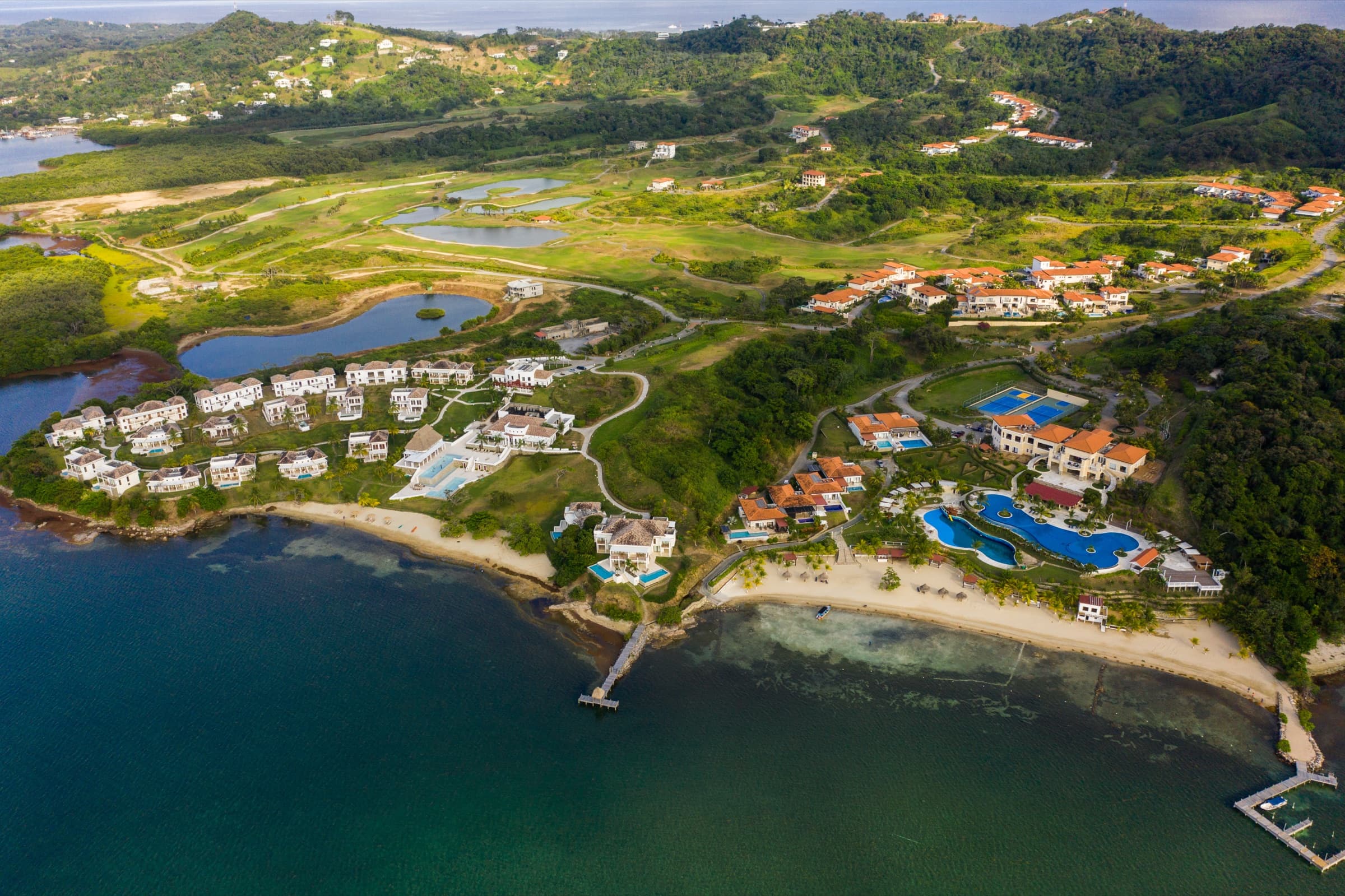 Aerial view of Honduras Próspera on Roatán